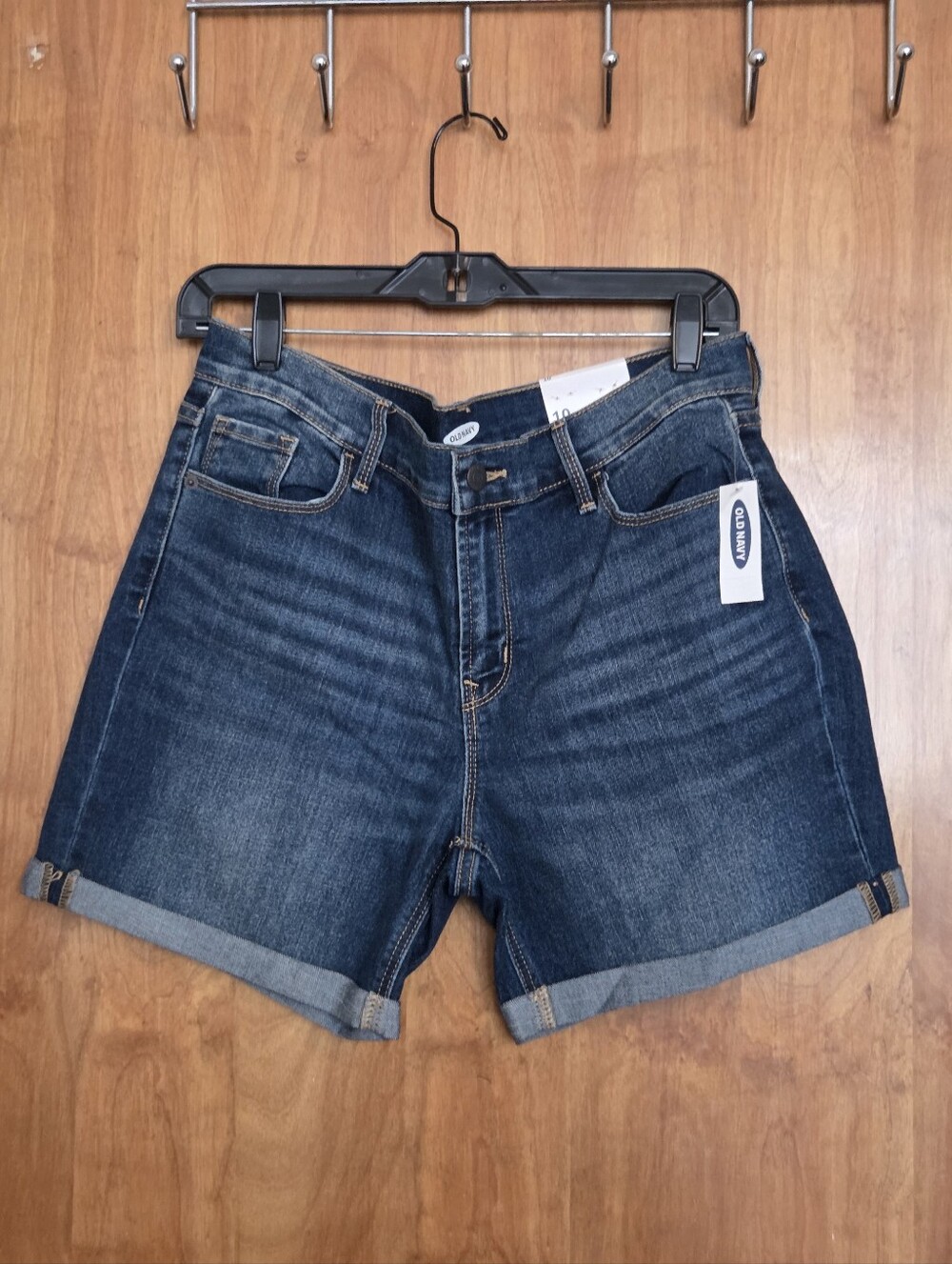 Old Navy Dark Blue Denim Roll-Cuff Shorts